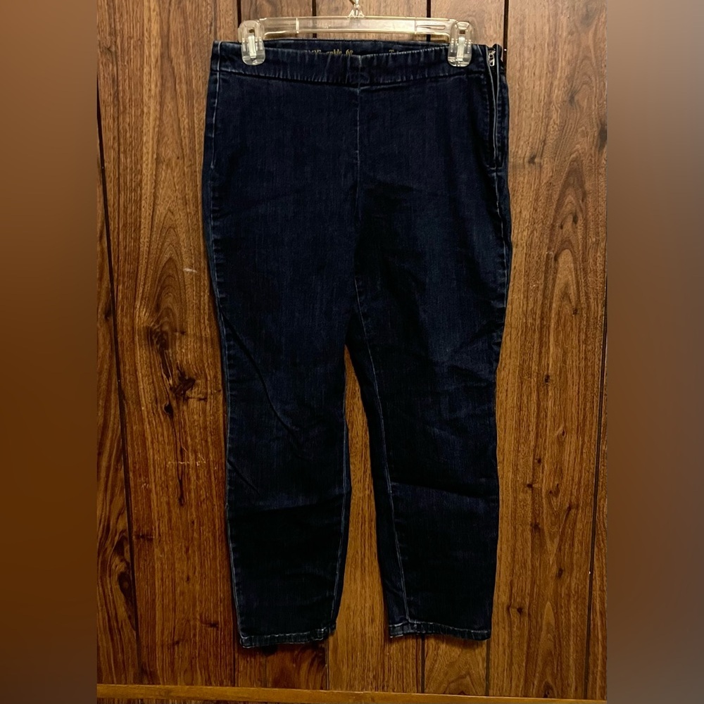 Talbots Heritage Blue Denim Ankle Front Flat Pull On Skinny Jeans Sz 6P